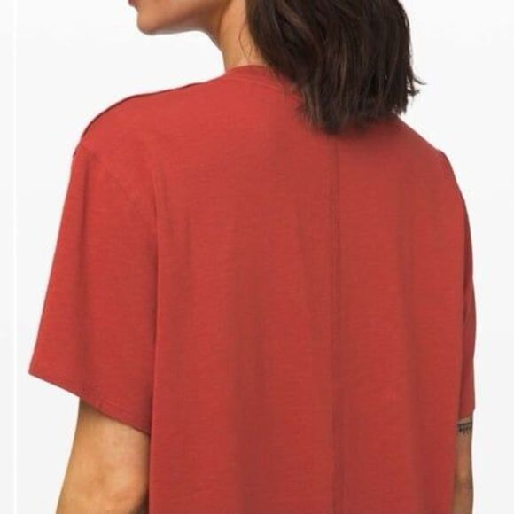 Lululemon All Yours Boyfriend Tee T-Shirt Top - Magma Red - Size XL XXL - Picture 10 of 11